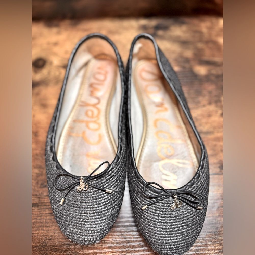 Sam Edelman Black Woven Ballet Flats Size 9.5